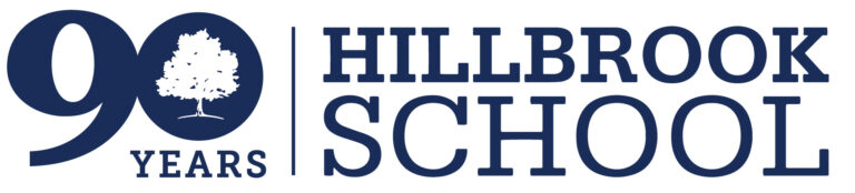 Hillbrook 90th Logo Horizontal White Treef 768x174